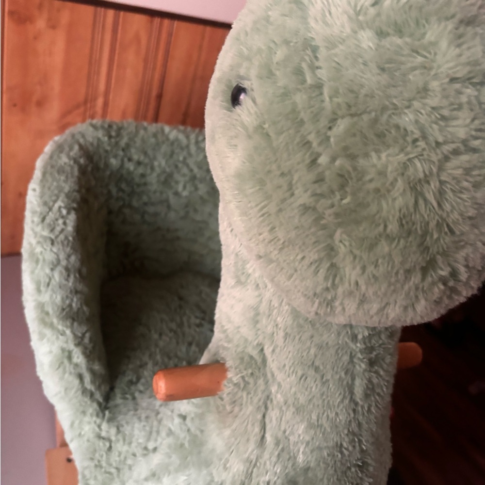 Green Plush Dinosaur Rocker